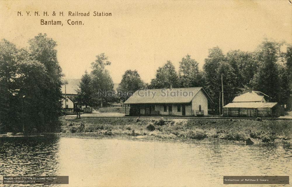 Postcard: New York, New Haven & Hartford Railroad Station, Bantam, Connecticut
